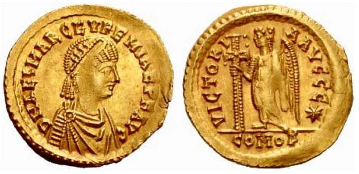 RIC 2827 Aelia Marcia Euphemia, wife of Anthemius