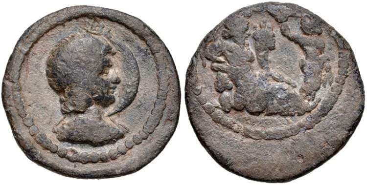 Alexandria Wilding 13b Antinous PB21 lead token or tessera, probably Alexandria mint, Egypt