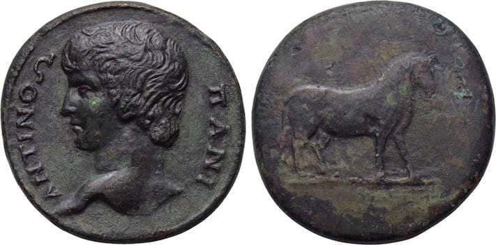 Kios Blum Incert 2 var Antinous, AE38 Medallion of Kios, Bithynia