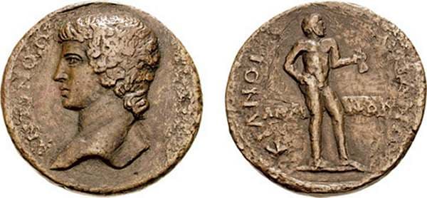 Kios Rec Gen 37 Antinous, AE37 medallion of Kios, Bithynia