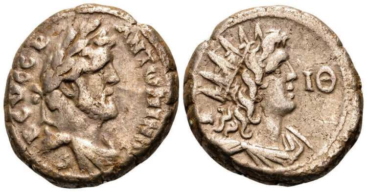 Alexandria Milne 2304-2305 Antoninus Pius AE22 of Alexandria, Egypt