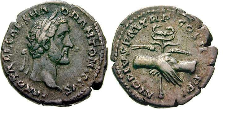 RIC 37a var Antoninus Pius AR Denarius 17-18mm; 3