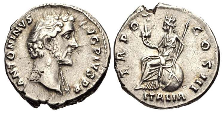 RIC 98a Sear 4088 Antoninus Pius Denarius
