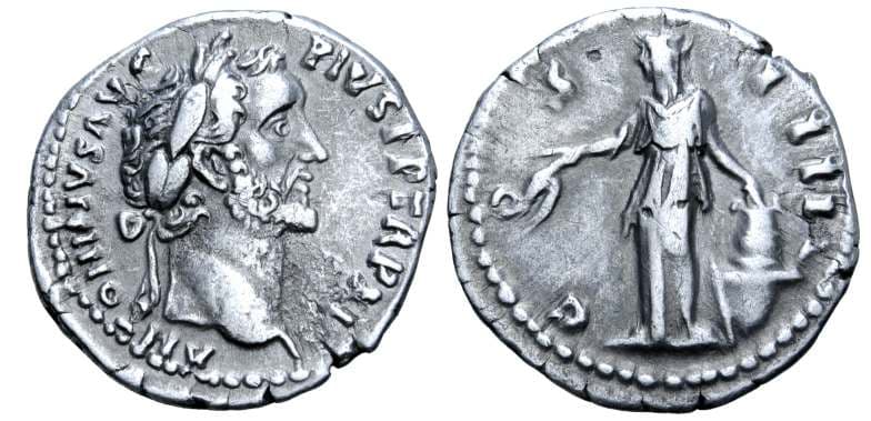 RIC 163 Antoninus Pius Denarius
