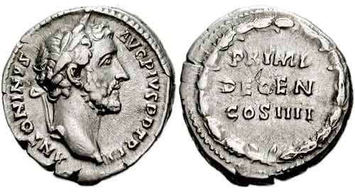 RIC 171a Antoninus Pius, AR Denarius AD 147-148