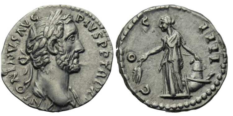 RIC 176 Antoninus Pius Denarius