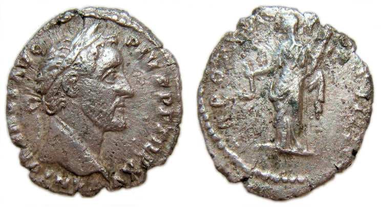 RIC 209 hybrid RSC 956a Antoninus Pius, AR Denarius, Rome AD 151-152