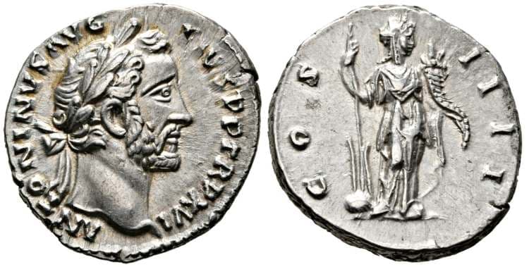 RIC 222 Sear 4073 Antoninus Pius Denarius