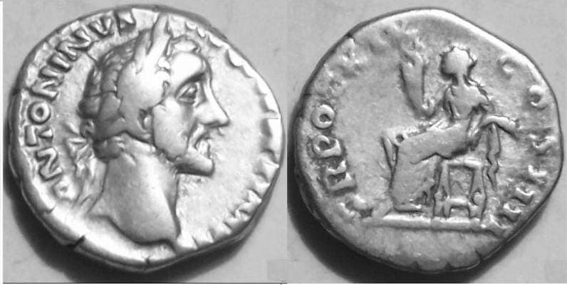 RIC 248 var Antoninus Pius Denarius