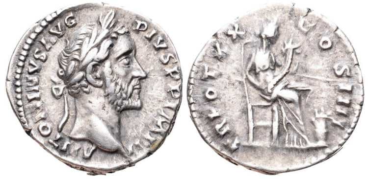 RIC 250 Sear 4124 Antoninus Pius Denarius
