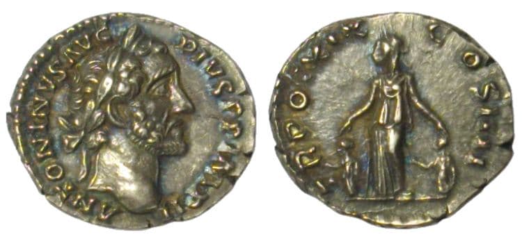 RIC 253a Antoninus Pius AR Denarius, Rome