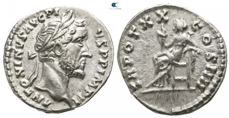 RIC 259 Sear 4127 Antoninus Pius AR Denarius