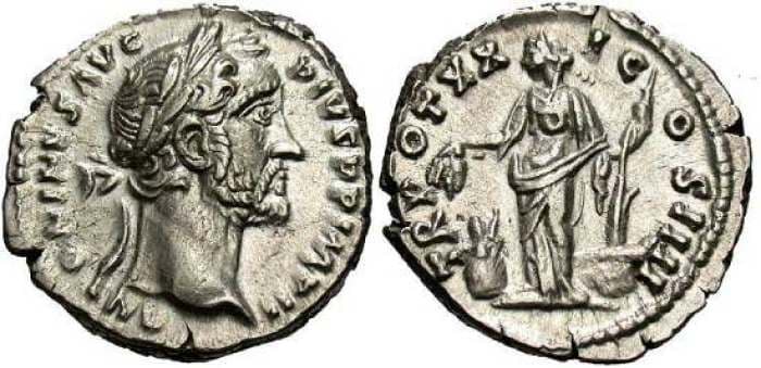 RIC 274 Sear 4131 Antoninus Pius Denarius