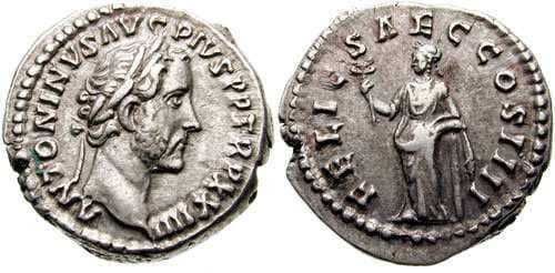 RIC 309 Antoninus Pius Denarius