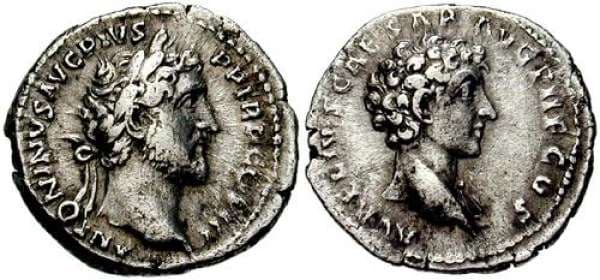 BMC 159 RIC 417a-Var Antoninus Pius and Marcus Aurelius, as Caesar, AR Denarius