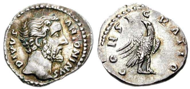 RIC 429[aurelius] Sear 5190 Divus Antoninus Pius Denarius