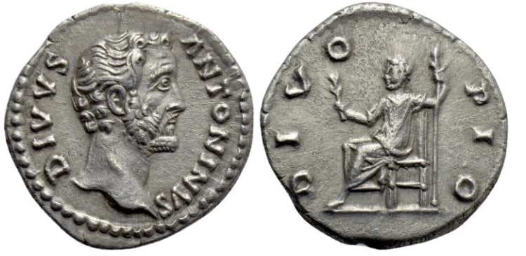 RIC 442[aurelius] Sear 5194 Divus Antoninus Pius Denarius