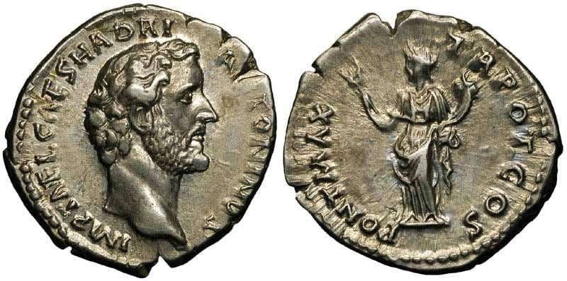 RIC 446 [hadrian] Antoninus Pius, AR denarius, struck as Caesar under Hadrian
