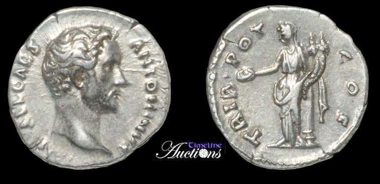RIC 449[hadrian] Antoninianus Pius AR Denarius 138 AD as Caesar under Hadrian