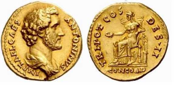 RIC 458[hadrian] Antoninus Pius as Caesar AV Aureus