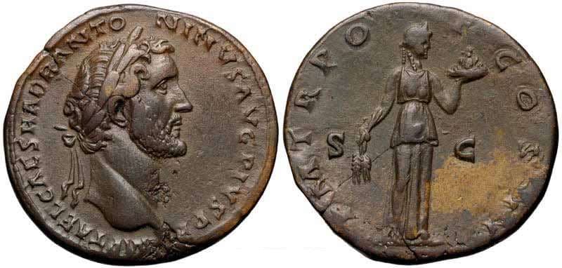 RIC 530b Antoninus Pius, AE sestertius, 139 AD