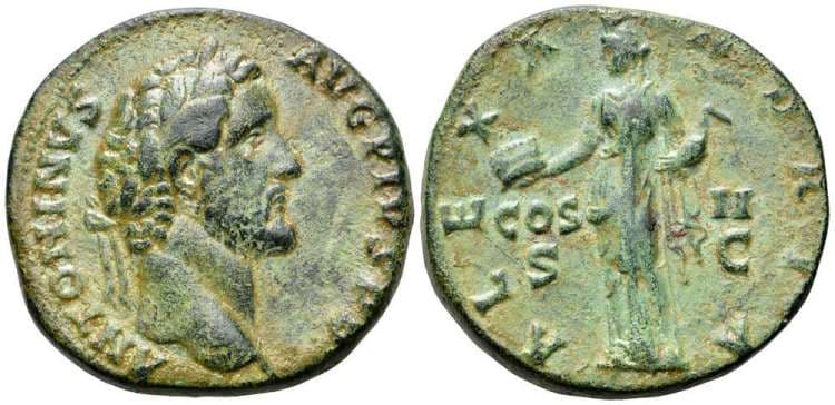RIC 577 Antoninus Pius, AE sestertius
