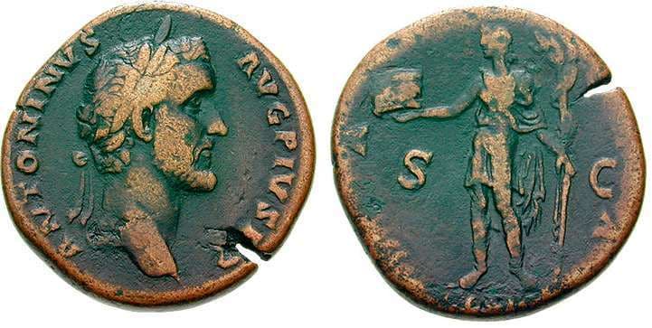 RIC 581 Antoninus Pius AE Sestertius, 32mm; 22
