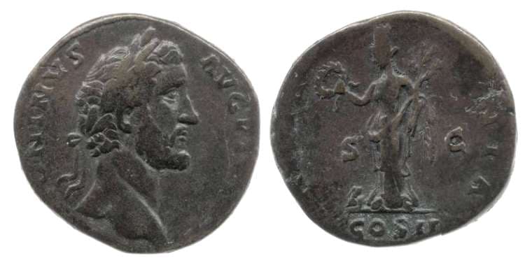 RIC 582 Antoninus Pius, AE sestertius