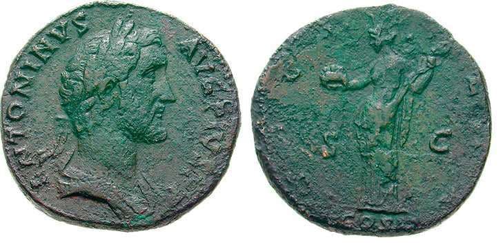 RIC 589b Antoninus Pius AE Sestertius, 36-37mm; 28