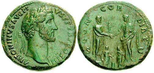 RIC 601 Antoninus Pius AE sestertius, AD 146