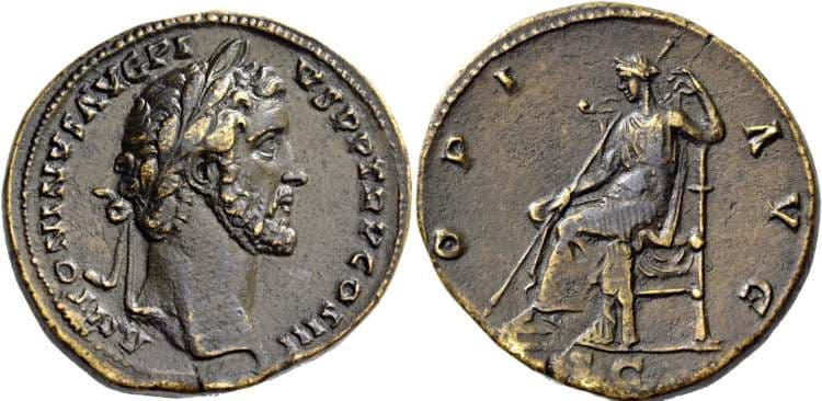 RIC 612 Sear 4197 Antoninus Pius Sestertius