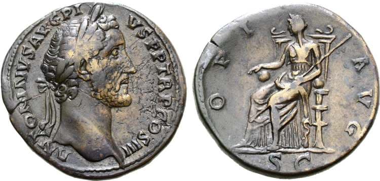 RIC 613 Antoninus Pius, AE Sestertius, Rome