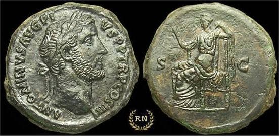 RIC 625 Antoninus Pius AE Sestertius