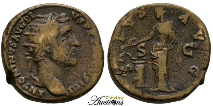 RIC 809 Antoninus Pius brass Dupondius, AD 145-161