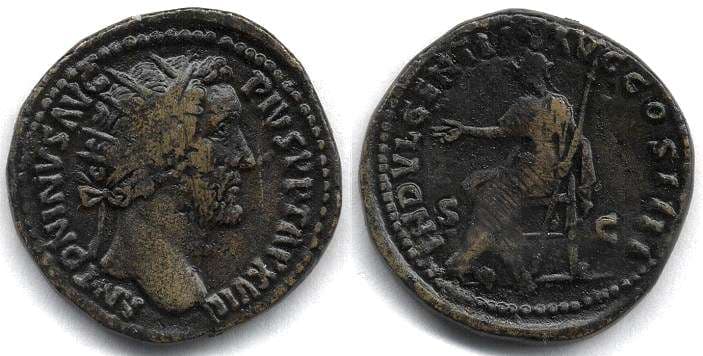 RIC 919 Antoninus Pius AE Dupondius