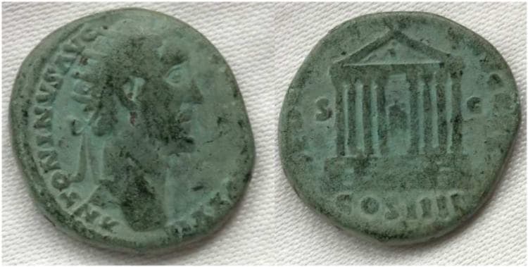 RIC 1013 Antoninus Pius, AE dupondius