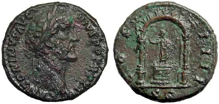 RIC 1022 Antoninus Pius, AE As, 148-149
