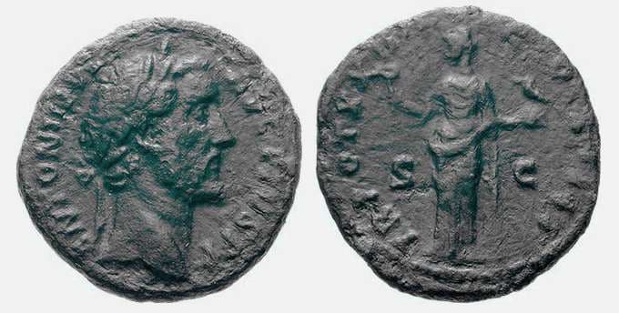 RIC 1051 Antoninus Pius AE As, 25-26mm; 10