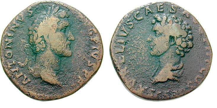 RIC 1206 Antoninus Pius with Marcus Aurelius as Caesar