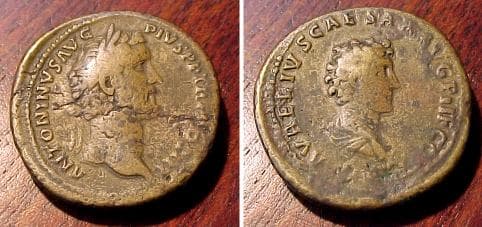 RIC 1211 Antoninus Pius and Marcus Aurelius AE Sestertius