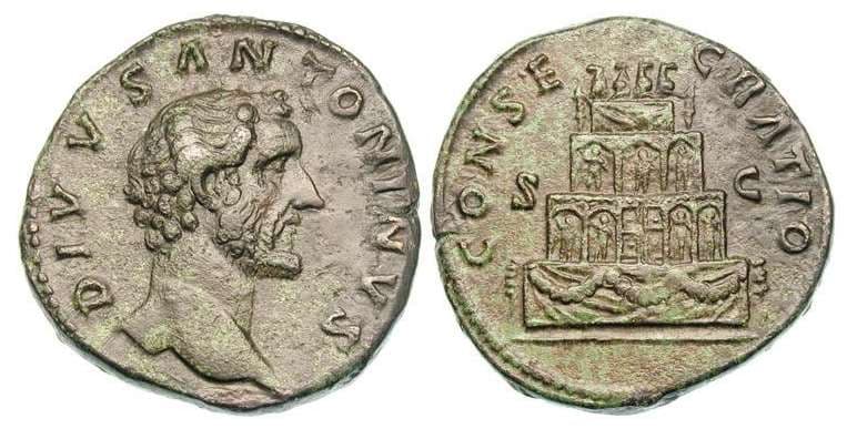 RIC 1266[aurelius] Sear'88 #1305 Divus Antoninus Pius AE Sestertius