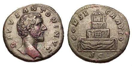 RIC 1266 [aurelius] type 4 Divus Antoninus Pius AE Sestertius