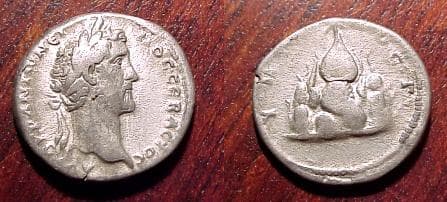 Caesarea Syd 301b Antoninus Pius AR Didrachm of Caesarea, Cappadocia