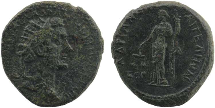 Aegeae Cilicia SNG Levante 1726 Antoninus Pius, AE28 of Aegeae, Cilicia