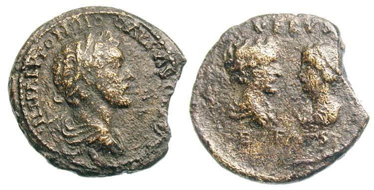 Aelia- Capitolina Meshorer 41 Antoninus Pius, Marcus Aurelius and Faustina II AE 19 mm of Aelia Capitolina