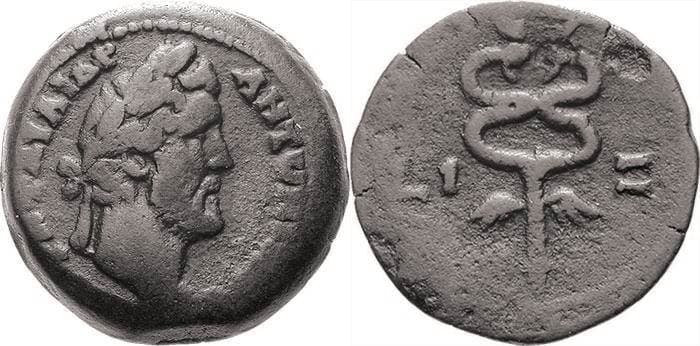 Alexandria Dattari-Savio 8878 Antoninus Pius AE Diobol of Alexandria, Egypt