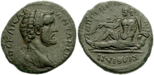 Kilbiani Nikaia GRPC Lydia 31 Antoninus Pius, AE24 of Neikeia-Cilbiani, Lydia