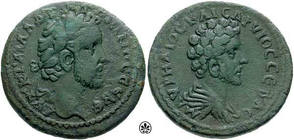 Crete SNG Cop 85 Antoninus Pius and Marcus Aurelius AE 33mm of Koinon, Crete