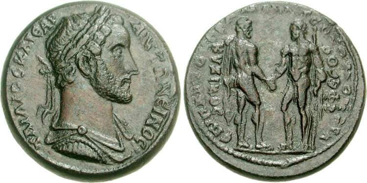 Ephesos Franke-Nolle 317 Antoninus Pius, AE32 of Ephesos, alliance with Kyzikos