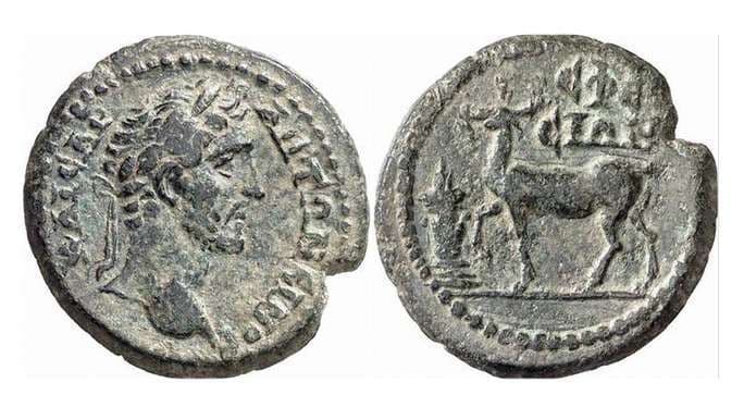 Ephesos SNG Turkey, Tire, 58 Antoninus Pius, AE19 of Ephesos, Ionia